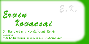 ervin kovacsai business card